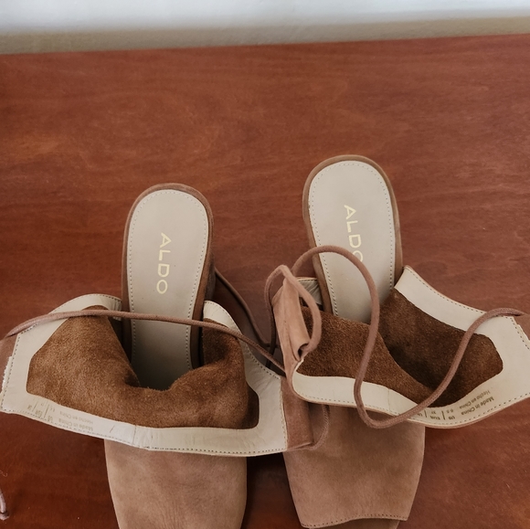 Women's Aldo Tan Suede High Heel Shoes - Picture 11 of 12